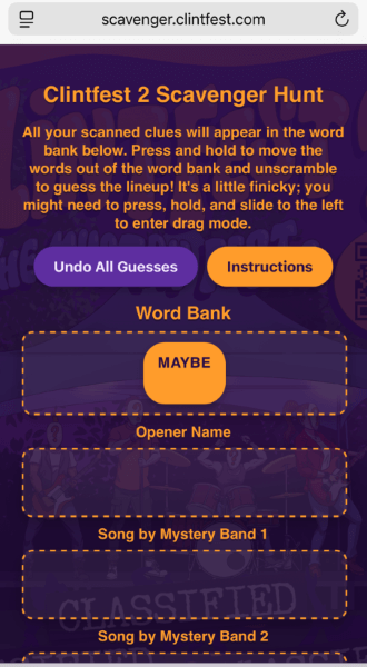 Use this page to unscramble the clues
